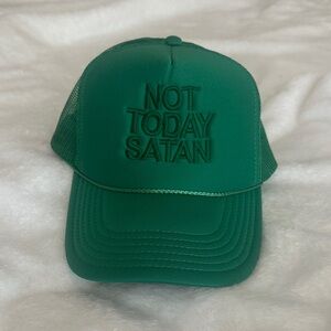 “Not Today Satan” Green Trucker Cap